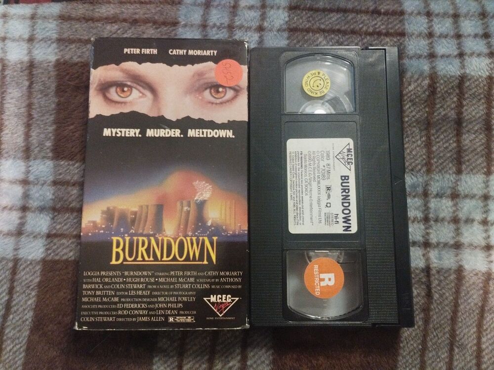 Burndown VHS (1990) Peter Firth, Cathy Moriarty, Virgin, Rare, OOP, HTF